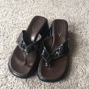 Callisto patten leather flip flops womens size 9